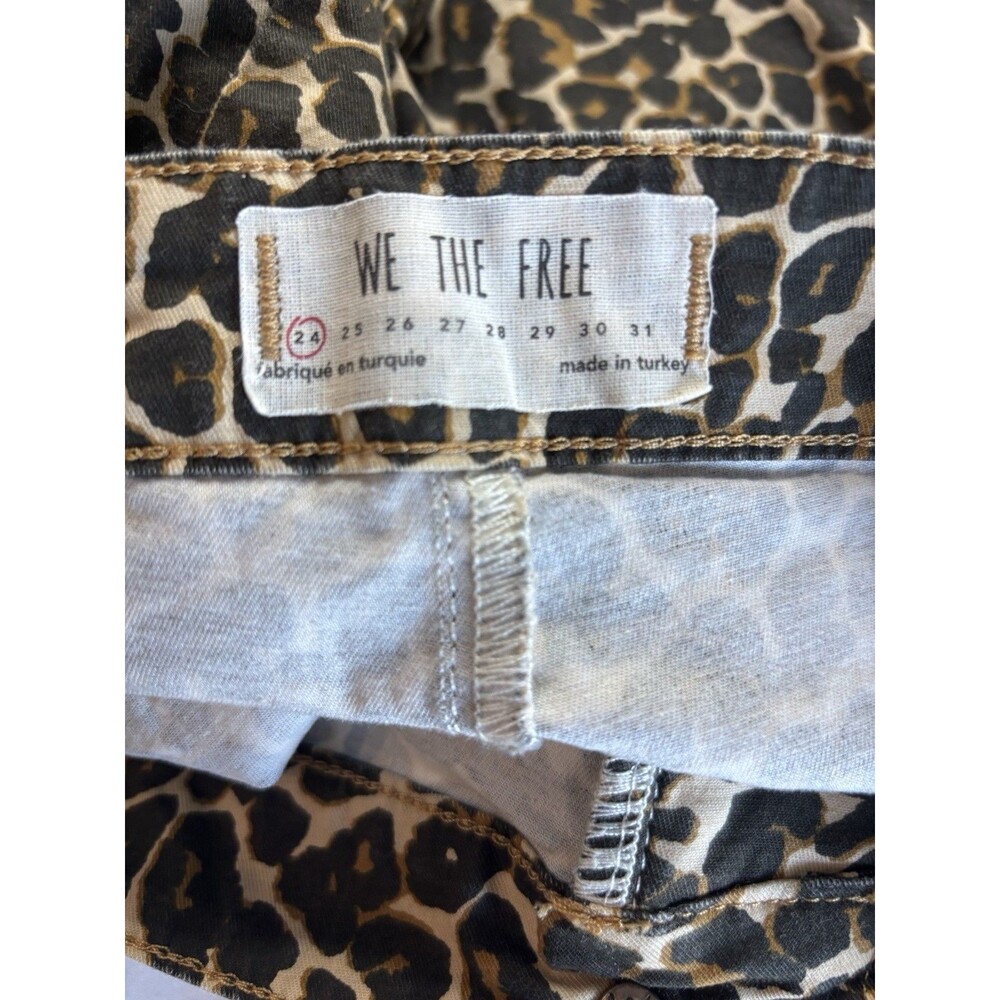 Free People We The Free Animal Print Pants Size 24 Leopard Jeans - Picture 3 of 4